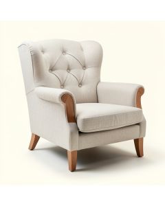 Kurt 32 '' W Tufted Linen Wingback Chair (synthetic illustration; no displayed measurements)