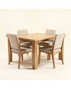 Alythia Butterfly Leaf Rubberwood Solid Wood Dining Set (synthetic illustration; no displayed measurements)