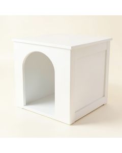 Laurel Edge Empty Furniture-Style Litter Enclosure - White (synthetic illustration; no displayed measurements)