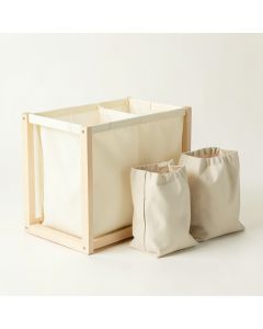 Birch Crest Laundry Sorting Station With Plain Removable Bags - Cream (synthetic illustration; no displayed measurements)