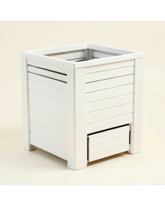 Lake Bluff Closed Garden Compost Bin - White (synthetic illustration; no displayed measurements)