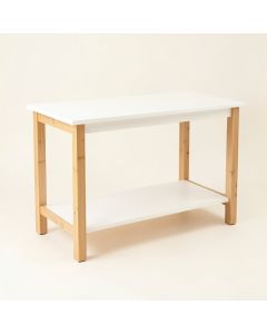 Linden Arc Empty Workshop Workbench (synthetic illustration; no displayed measurements)