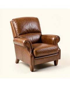 32 '' Wide Full Grain Leather Club Chair (synthetic illustration; no displayed measurements)
