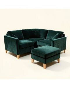 Jason 118.89 '' Wide Velvet Sofa & Chaise (synthetic illustration; no displayed measurements)