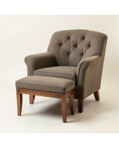 Heywood 33 '' Wide Tufted Polyester Armchair And Ottoman (synthetic illustration; no displayed measurements)