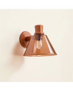 Clay Dale Wall Sconce Mounted On A Plain Wall - Terracotta (synthetic illustration; no displayed measurements)