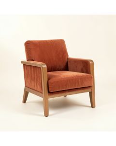 Alder Crest Upholstered Armchair - Terracotta (synthetic illustration; no displayed measurements)