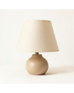 Wren Branch Table Lamp With A Plain Fabric Shade - Beige (synthetic illustration; no displayed measurements)