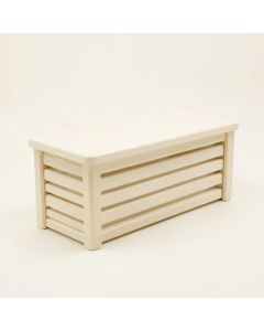 Cove Dell Narrow Outdoor Storage Bench - Ivory (synthetic illustration; no displayed measurements)