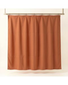Ash Branch Shower Curtain Hanging Flat From A Plain Rod - Terracotta (synthetic illustration; no displayed measurements)