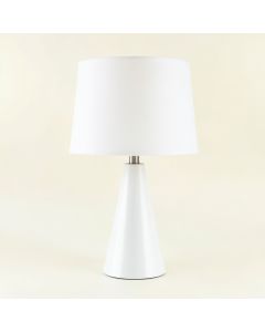 Hill Bridge Table Lamp With A Plain Fabric Shade - White (synthetic illustration; no displayed measurements)