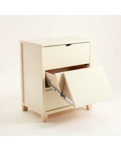 Bay Canyon Freestanding Pull-Out Hamper Cabinet - Cream (synthetic illustration; no displayed measurements)