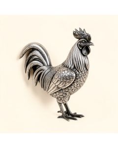 Plate Shape Print Rooster Metal Wall Décor (synthetic illustration; no displayed measurements)