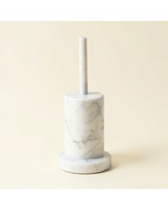 0.25 '' Metal Free Standing Toilet Brush Set In Marble (synthetic illustration; no displayed measurements)