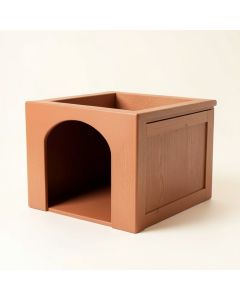 Glen Crest Empty Furniture-Style Litter Enclosure - Terracotta (synthetic illustration; no displayed measurements)