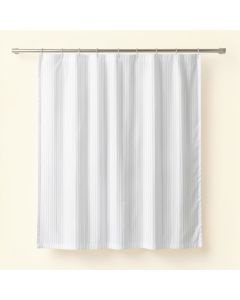 Dune Bluff Shower Curtain Hanging Flat From A Plain Rod - White (synthetic illustration; no displayed measurements)