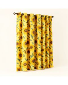 Sunflower Floral Room Darkening Rod Pocket Curtain Panels (synthetic illustration; no displayed measurements)