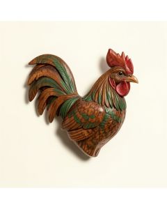 Ghanaian Rooster Artisan Crafted Bird Theme Original Mask Wall Décor (synthetic illustration; no displayed measurements)