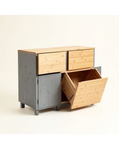 Brook Crest Freestanding Pull-Out Hamper Cabinet - Gray (synthetic illustration; no displayed measurements)