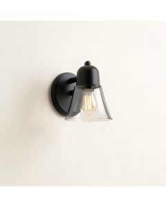Aspen Canyon Wall Sconce Mounted On A Plain Wall - Black (synthetic illustration; no displayed measurements)