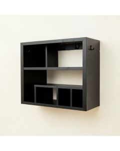 Linden Edge Wall-Mounted Entryway Organizer Shelf - Black (synthetic illustration; no displayed measurements)