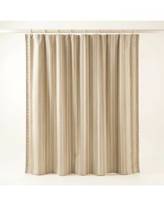 Birch Dell Shower Curtain Hanging Flat From A Plain Rod - Beige (synthetic illustration; no displayed measurements)