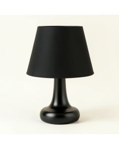 Elm Bridge Table Lamp With A Plain Fabric Shade - Black (synthetic illustration; no displayed measurements)