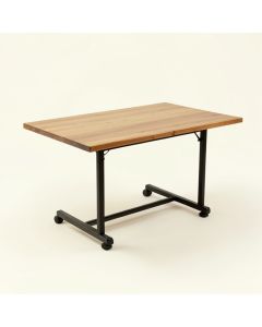 35.4 '' Solid Oak Iron Dining Table (synthetic illustration; no displayed measurements)