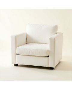 Wren Bluff Upholstered Armchair - White (synthetic illustration; no displayed measurements)