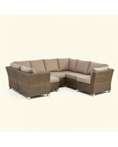 Merlyn 13 Piece Rattan Sectional Seating Group With Cushions (synthetic illustration; no displayed measurements)