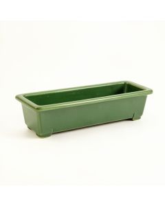 Alder Brook Empty Railing Planter With Integral Brackets - Green (synthetic illustration; no displayed measurements)