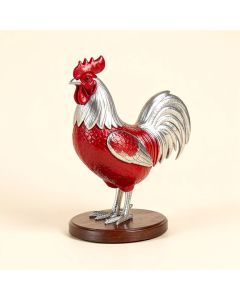 Resin Rooster On Base Figurine (synthetic illustration; no displayed measurements)