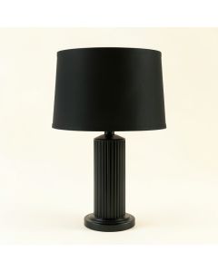 Heath Canyon Table Lamp With A Plain Fabric Shade - Black (synthetic illustration; no displayed measurements)
