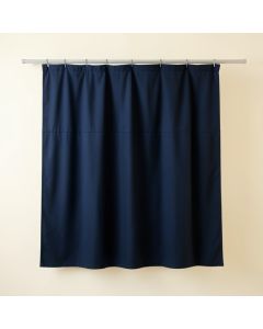 Vale Arc Shower Curtain Hanging Flat From A Plain Rod - Navy (synthetic illustration; no displayed measurements)