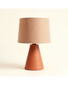 Summit Branch Table Lamp With A Plain Fabric Shade - Terracotta (synthetic illustration; no displayed measurements)