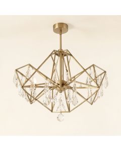 Gillespie 3 - Light Unique Geometric Chandelier With Crystal Accents (synthetic illustration; no displayed measurements)