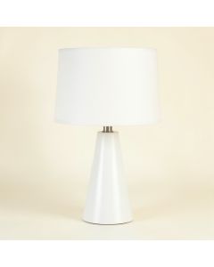 Stone Bluff Table Lamp With A Plain Fabric Shade - White (synthetic illustration; no displayed measurements)