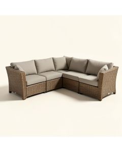 Outdoor Patio Furniture Set , 5-Piece Wicker Rattan Sectional Sofa Set (synthetic illustration; no displayed measurements)
