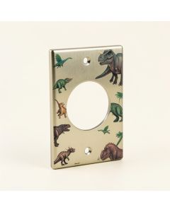 Triceratops Dinosaur 1-Gang Toggle Light Switch Wall Plate (synthetic illustration; no displayed measurements)