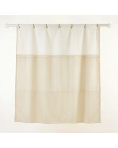 Clay Crest Shower Curtain Hanging Flat From A Plain Rod - Ivory (synthetic illustration; no displayed measurements)