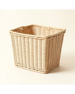 Folding Wicker Grass Weaving Basket White Vertical Stripes Pattern For Storing Cosmetics (synthetic illustration; no displayed measurements)