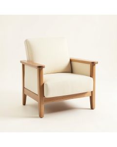 Ash Bend Upholstered Armchair - Cream (synthetic illustration; no displayed measurements)