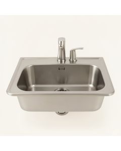 Kohler Tailor Medium Single Basin Stainless Steel Sink With Large Flora Insert (synthetic illustration; no displayed measurements)