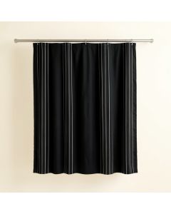 Moss Bluff Shower Curtain Hanging Flat From A Plain Rod - Black (synthetic illustration; no displayed measurements)