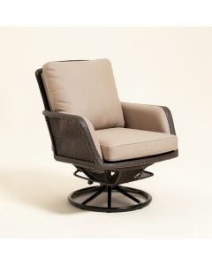 Peery Outdoor Swivel Patio Chair With Cushions (synthetic illustration; no displayed measurements)