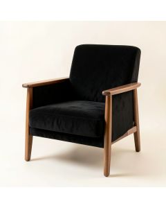 Rowan Bend Upholstered Armchair - Black (synthetic illustration; no displayed measurements)