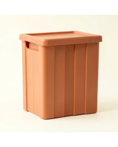 Cedar Bluff Closed Outdoor Storage Box - Terracotta (synthetic illustration; no displayed measurements)