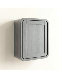 Reed Arc Wall-Mounted Laundry Cabinet - Gray (synthetic illustration; no displayed measurements)