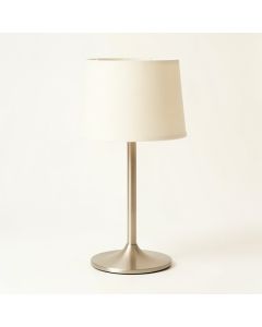 Linden Crossing Table Lamp With A Plain Fabric Shade - Ivory (synthetic illustration; no displayed measurements)