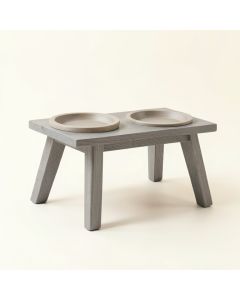 Alder Canyon Pet Feeding Stand With Two Plain Empty Bowls - Gray (synthetic illustration; no displayed measurements)